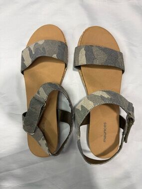 Maurices Women's Camo Strap Sandals - Green and Tan